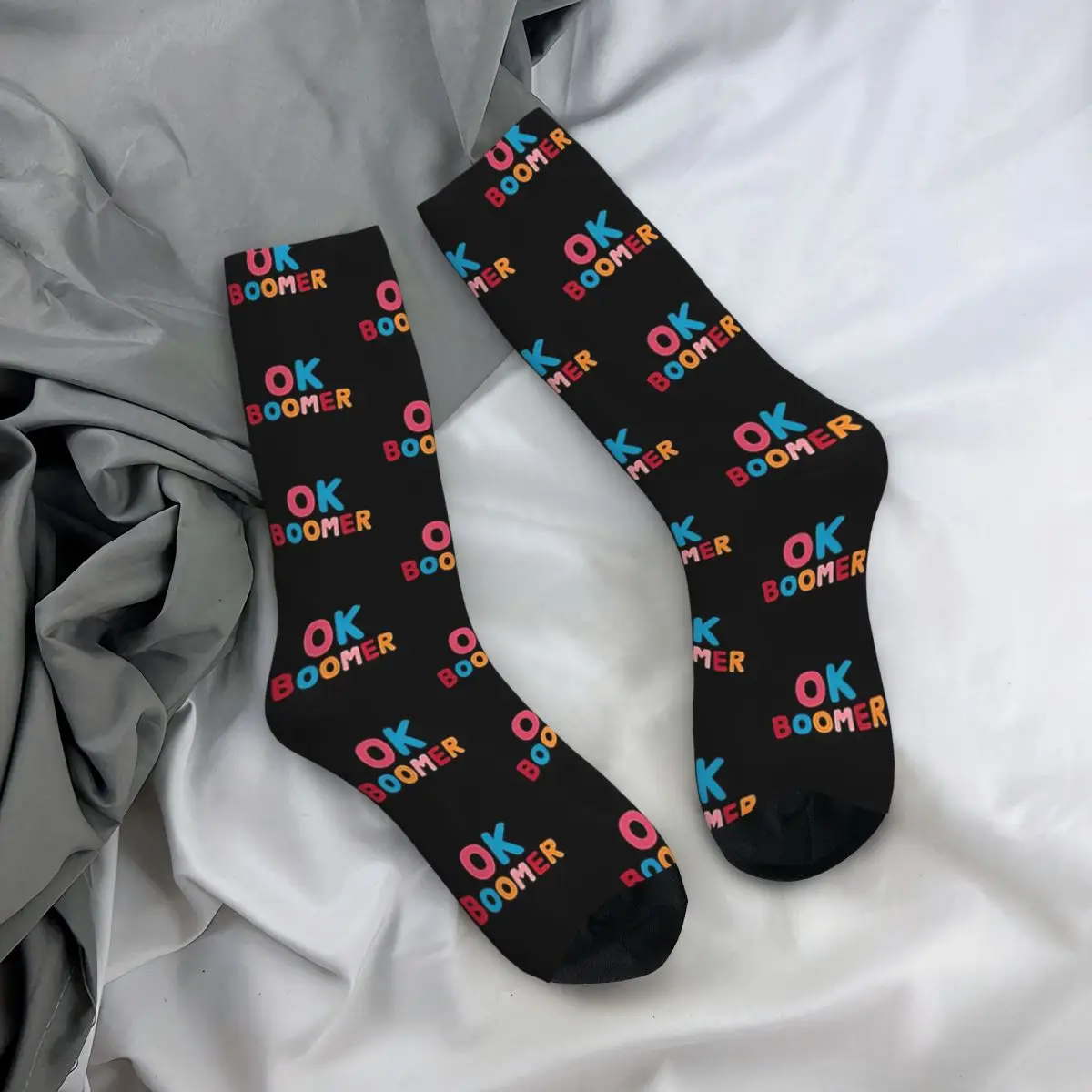 Ok Boomer sockings Long Socks Harajuku Comfortable Breathable Happy Gift sockings For Unisex