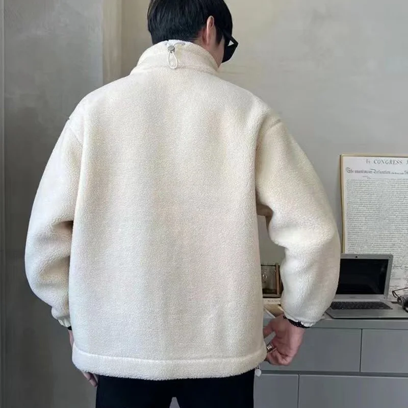 남성용 캐주얼 코트, 루즈하고 따뜻한 남성 재킷, 올 매치 스트리트웨어 의류, 트렌디한 기질 패션, 단색, 봄, 가을, 신상