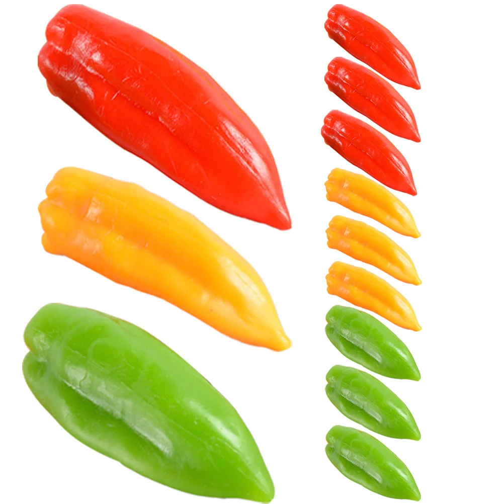 

12 Pcs Artificial Pepper Realistic Food Showcase Supply Bathroom Decorations Simulation Fake Simulated Pvc Chili