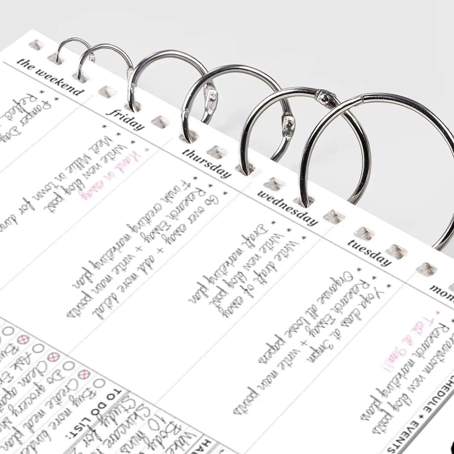 8 Pezzi Anelli per Fogli Raccoglitore 3-Ring Loose Leaf Binder Metallici 4 Colori Anelli Metallo