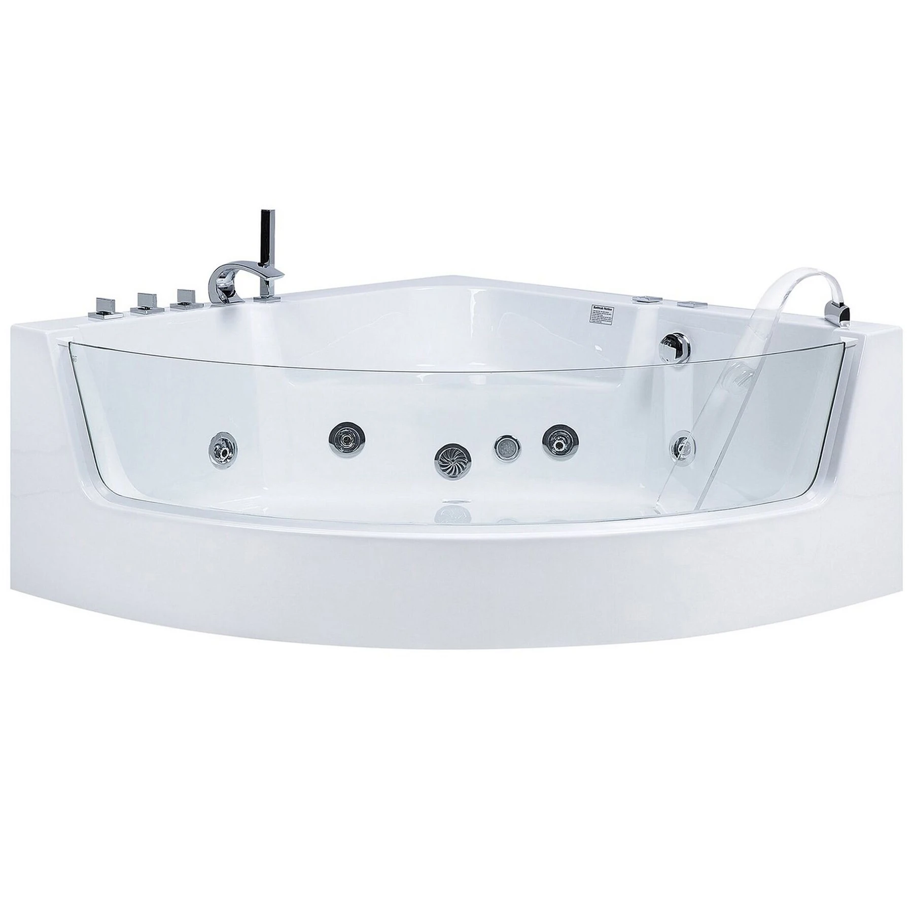 Factory High Quality Free Standing Whirlpools White Acrylic Triangle Massage Bathtub For Bathroom