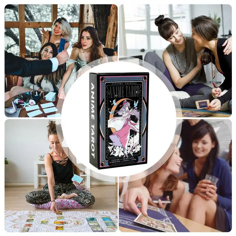 78 Anime Tarot Cards All English Portable Vivid Tarot Deck For Beginners Family Anime Tarot Enthusiasts Deck Game 3