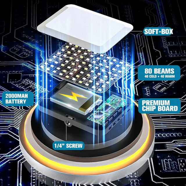 휴대용 LED 필 라이트와 노트북 화상 회의에 적합한 미니 셀카 라이트, 다양한 조명 조절 옵션과 휴대성이 우수한 제품