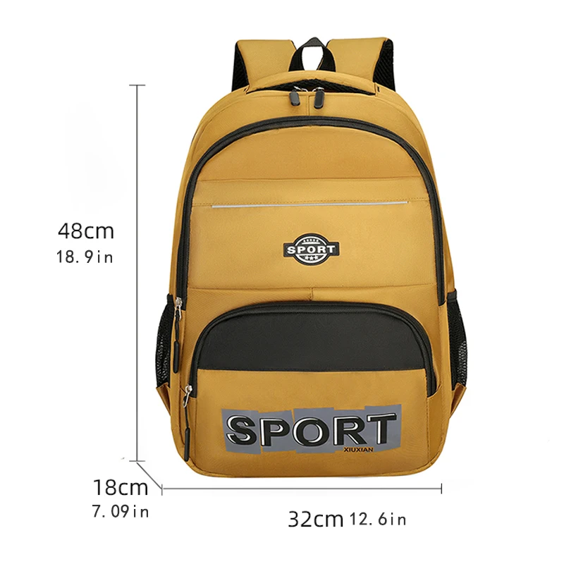 Large-capacity backpack with zippered compartments and padded back panel, made of high-quality and durable polyester material, f