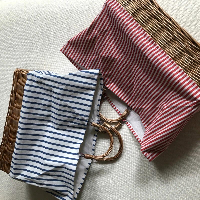 

Women's Straw Bags Portable Canvas Tote Bags Beach Bag Woven Bags Ladies Portable Straw Linen Splicing Bags Rattan Bags 2022 New