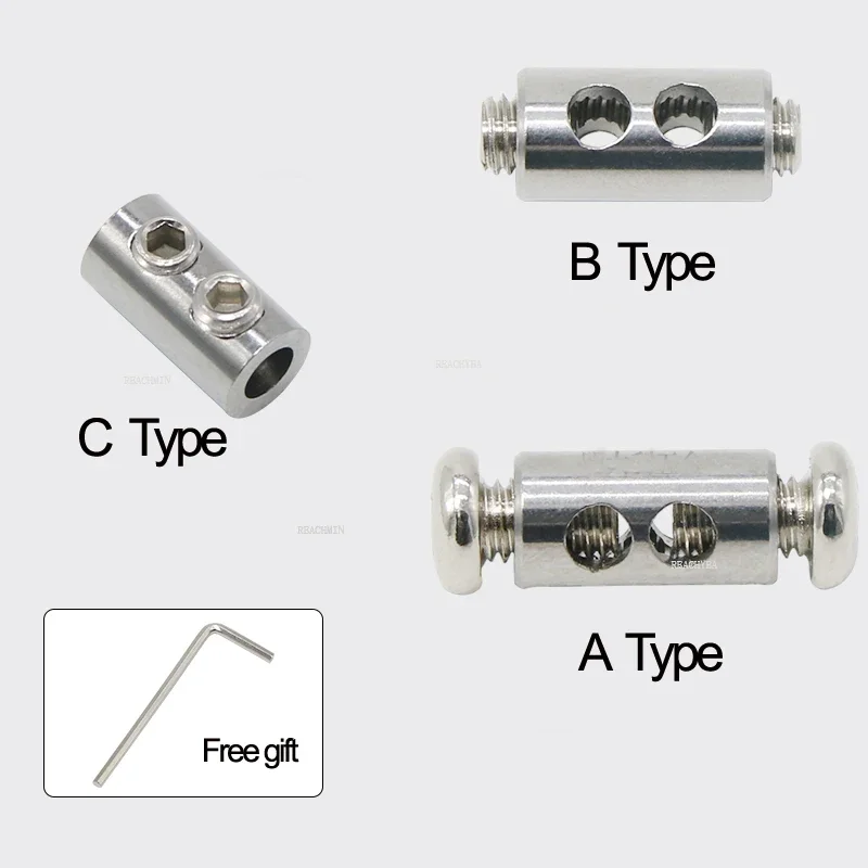 Fit 1~4mm Wire Rope Self-locking Device Double Hole Locking DIY Lighting Hanging Lifting Cable Fasteners Clip Adjustable Buckle