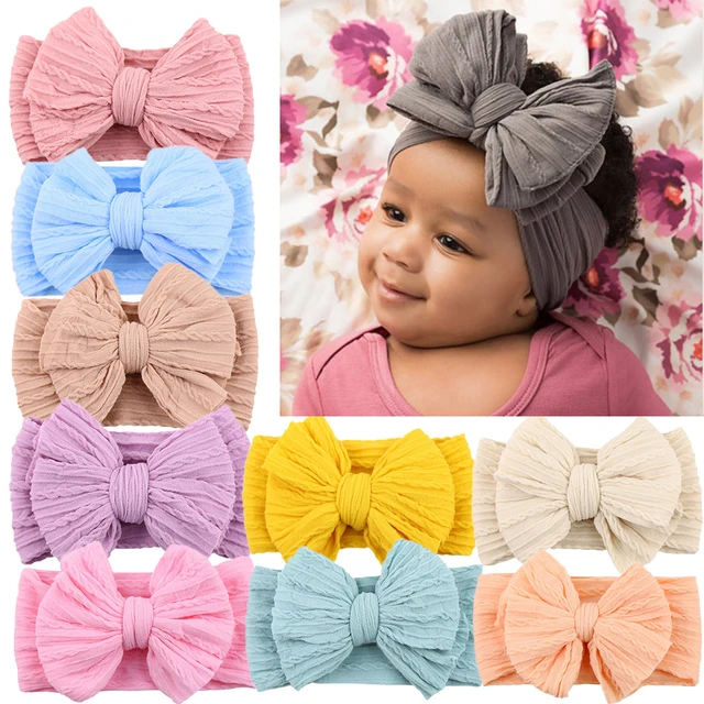 lot de 4 bandeaux pour bébé fille avec nœuds 12-24mois