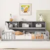 Kids Montessori Floor Bed,Twin Size Floor Bed with Bookcase and Shelves,Twin Bed Frame 3