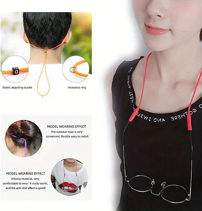 Adjustable Silicone Sunglasses Retainer Straps