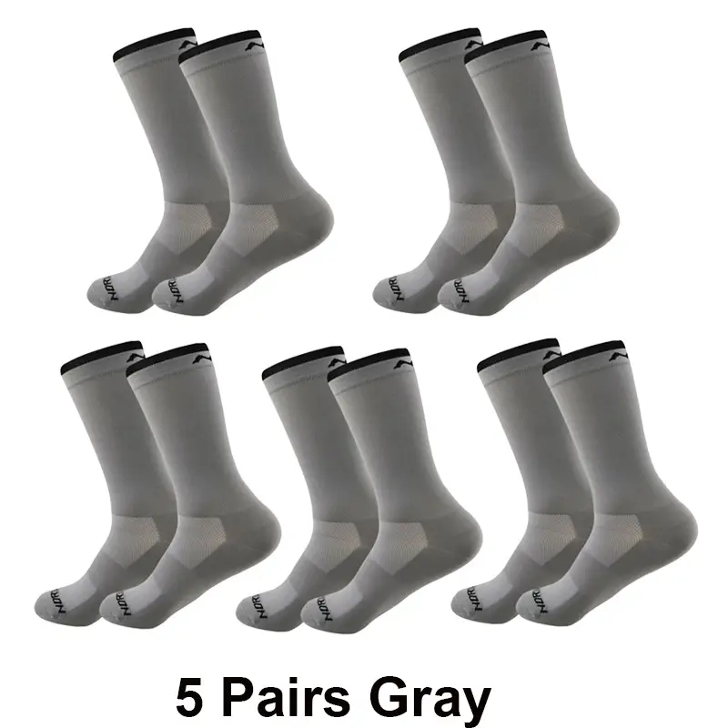 5 Pairs Cycling Socks Men Breathable Mesh Sport Running Socks Racing Road Bicycle Mid Tube Solid Letter Football Bike Socks Man - Image 17