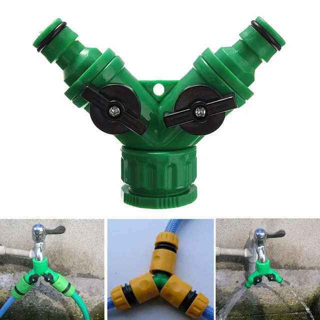 Kerti Tömlő Csap Y-Típusú Kétirányú Vízelosztó Fúvóka-Splitter Dupla Fúvóka Bsp Női Menetes Csatlakozó Adapter Öntöző Szerszám - Image 3