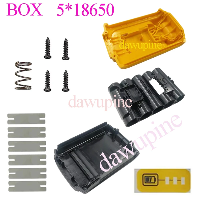 DeWalt 20V 리튬 이온 배터리 케이스 하우징 쉘 XR DCB183 DCB182 DCB200 DCB203 18V 리튬 배터리 5X18650 박스 DCB112