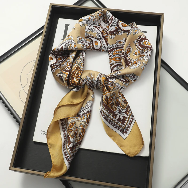 Foulard En Soie Pour Femme - Grand Carré Satin 90 Cm - - 89 Cm