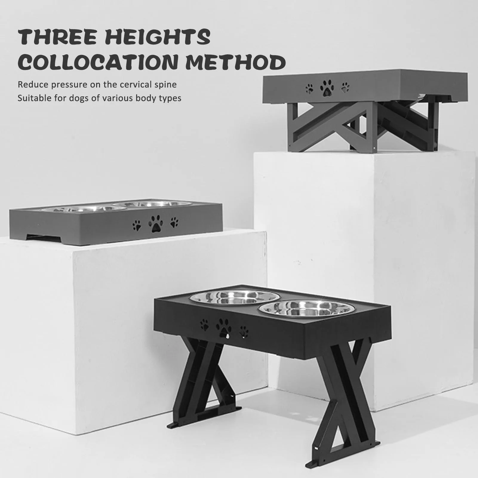 Stainless Steel Elevated Dog Bowl Non-Slip and No Spill Design Bowl Pet Supplies Suitable for Promote Healthy Digestion Xuan-US 2