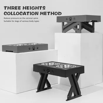 Stainless Steel Elevated Dog Bowl Non-Slip and No Spill Design Bowl Pet Supplies Suitable for Promote Healthy Digestion Xuan-US 2