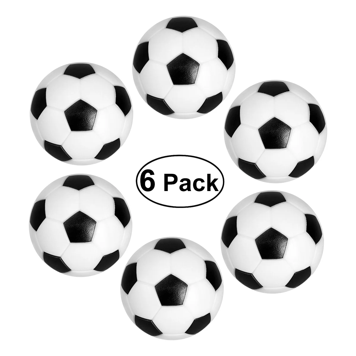 

NUOLUX 6PCS 32mm Kids Soccer Black/White Ball
