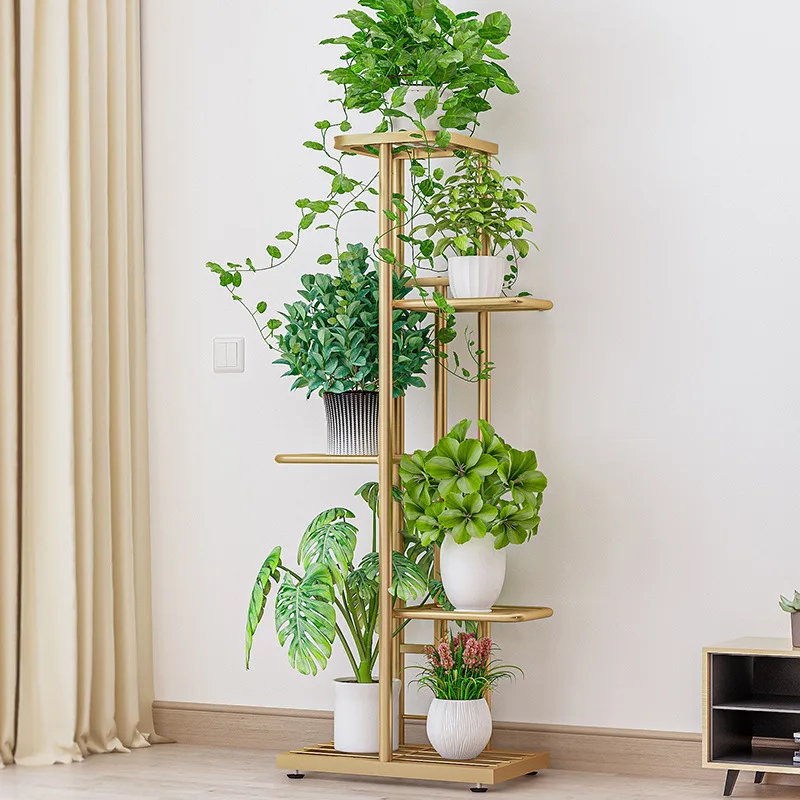 Plant Stand Iron Flower Stand Pots Tray Shelf for Home Balcony Garden Decoration