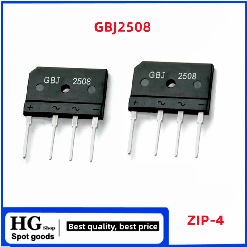 

50PCS/Lot GBJ2508 25A 800V ZIP-4 rectifier bridge for induction cooker Best quality