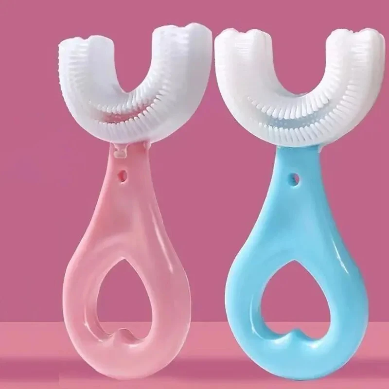 1/2/3/4pcs U Shaped Kids Toothbrush Baby Teeth Cleaning Brushing Instrument Children Oral Cleaning Toothbrush Brushing Tools