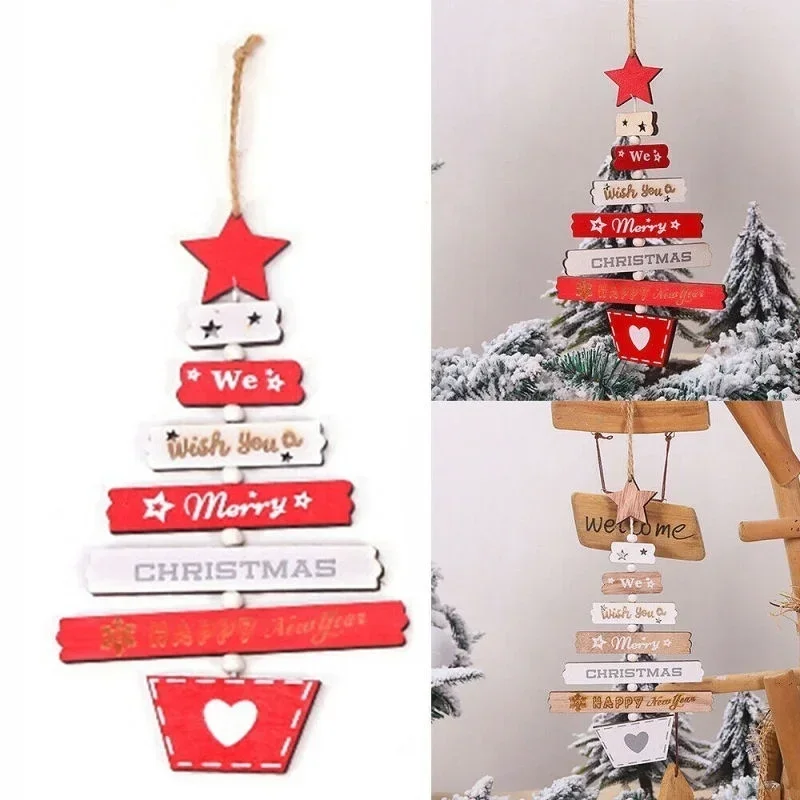 thumbnail image 2 of 1 pieza de colgante de madera con personalidad navideña para colgar en la puerta, decoración hecha a mano para árbol de Navidad, suministros de decoración para fiestas en el hogar, accesorios, 2 of 4