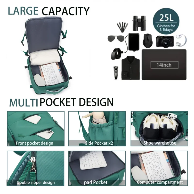 New multifunctional hiking backpack with laptop compartment suitable for college students' outdoor camping