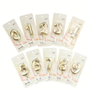 3D Gold Number Candles 1