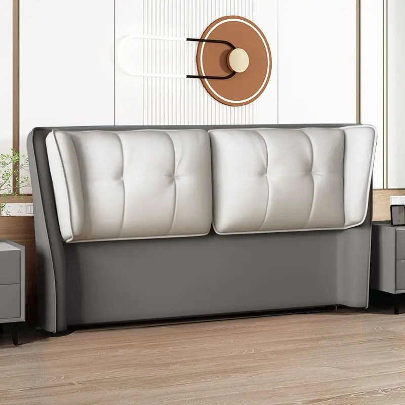 Solid wood headboard soft bag bedside backrest integrated floor simple modern no-wash technology cloth bedside soft bag single p
