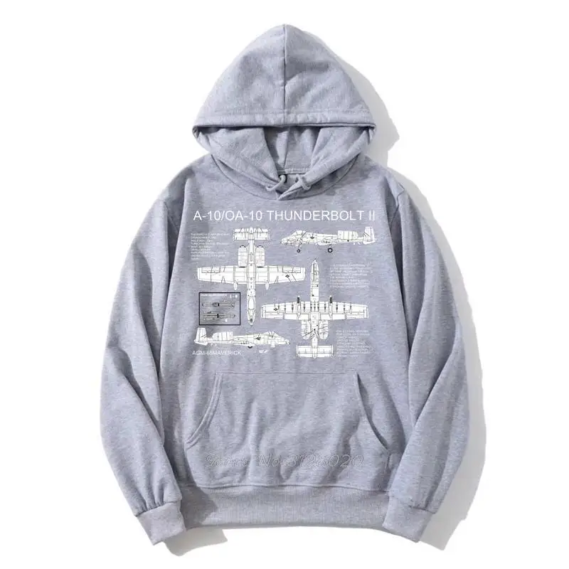 US A10 OA10 Thunderbolt II Attack Plane Bedruckter Kapuzenpullover Militärbegeisterte Übergroße Fleece-Reißverschluss-Kapuzenpulloverjacke für Herren – Detail 3