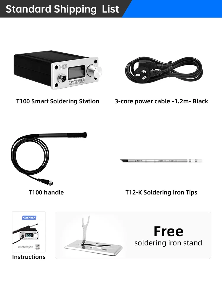 T100 Soldering Station Adjustable Temperature Electronic T12 Smart Welding Stati
