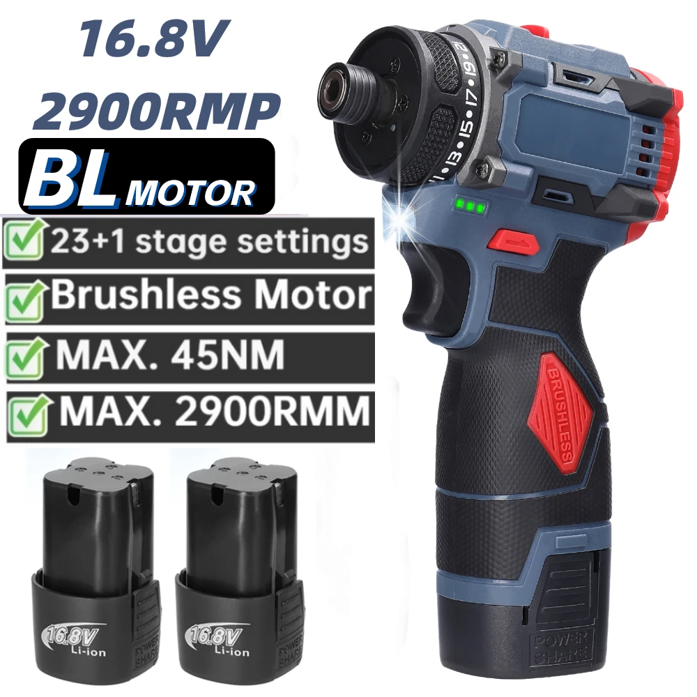 168VBrushlessScrewdriverLithiumElectricDrillRechargeableHand