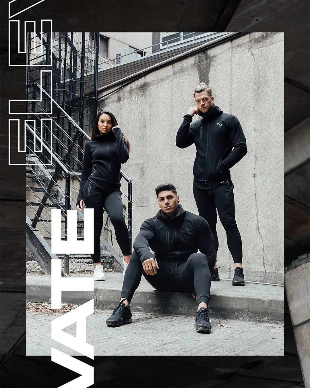 Muscle fitness training hoodie two-piece outdoor sports hoodie
