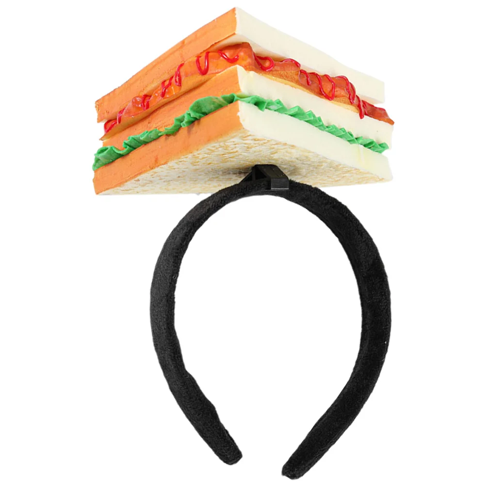 

Sandwich Sandwich Hoop Headband Role-playing Food Headpiece Faux Headdress Holiday Shaped Hair Accessory Fake