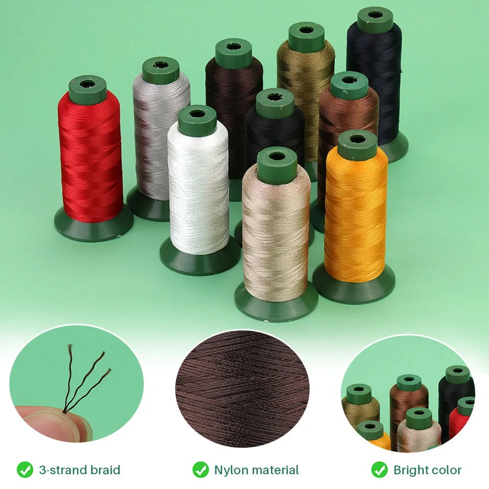 2000 Yards 210D Sewing Machine Thread Large Roll Handmade Nylon Rope High-strength Silk Light Silk Cords for Sofa Leather Jeans
