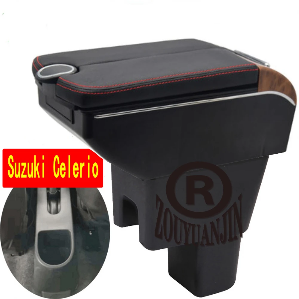 

For Suzuki Celerio Armrest Box Storage Central Container Store Content Auto Interior Accessories Elbow Rest with USB Cup Holder
