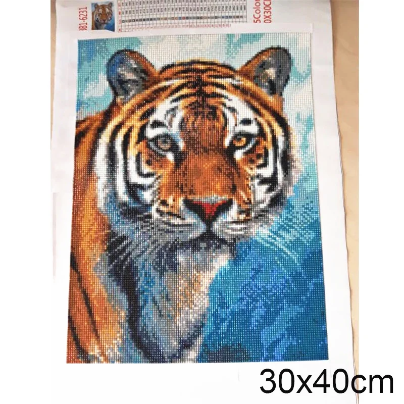 AZQSD Full Kits Square Diamond Painting Tiger Cross Stitch DIY 5D Needlework Diamond Embroidery Animal Home Decoration diamond painting