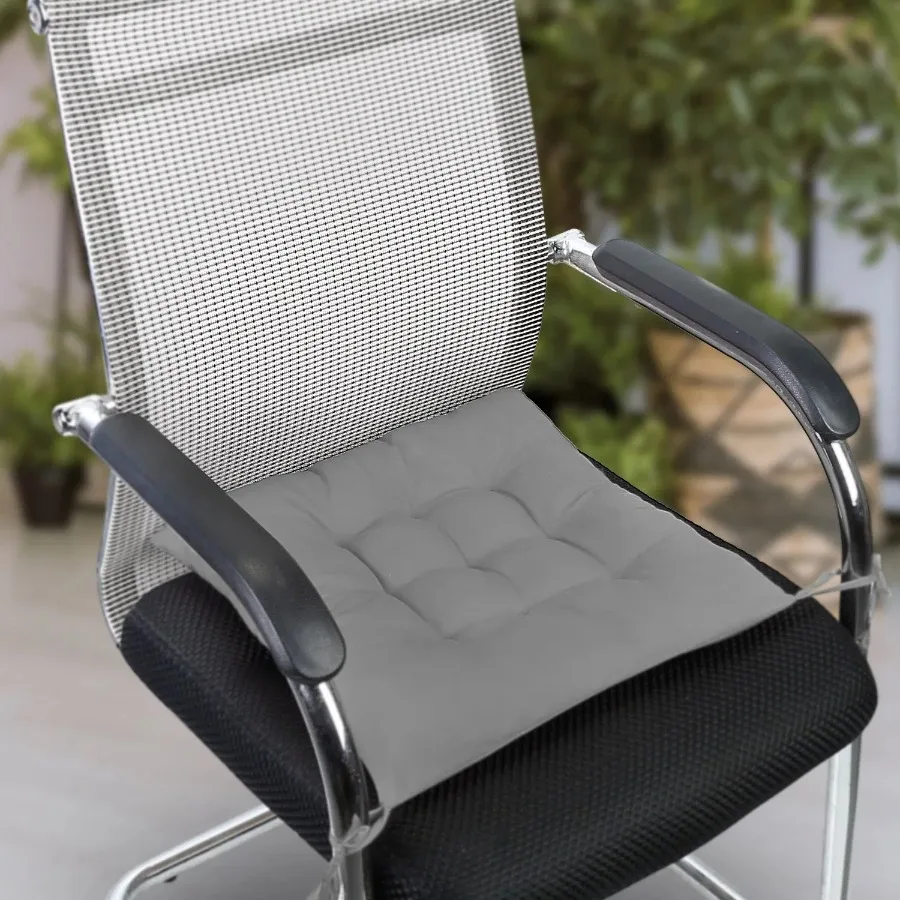4Pcs Chair Cushion Pads Pillow Soft Tie On Square Sitting Mats For Home Office Car Sitting Travel 6