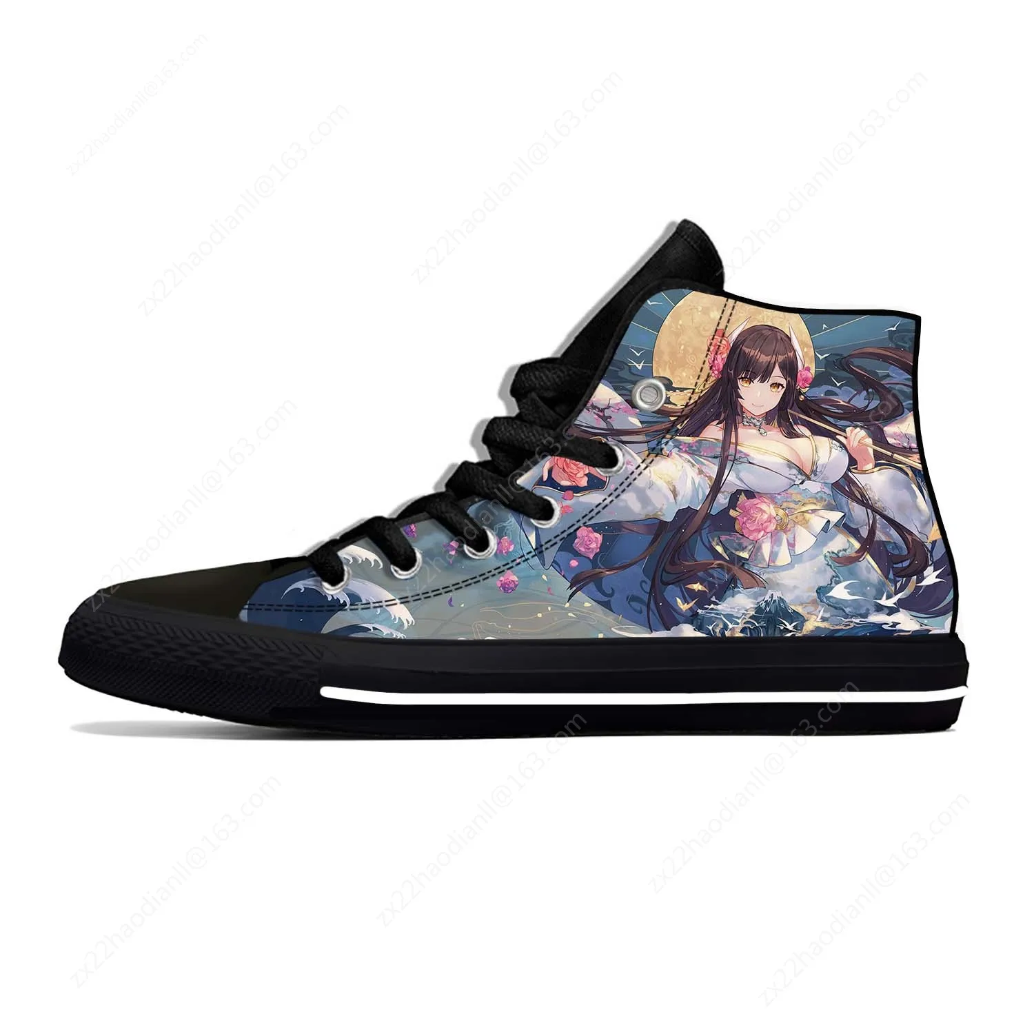Hot Anime Azur Lane Lightweight Cloth 3D Print Funny Cool Fashion High Top Canvas Shoes Mens Womens Casual Breathable Sneakers