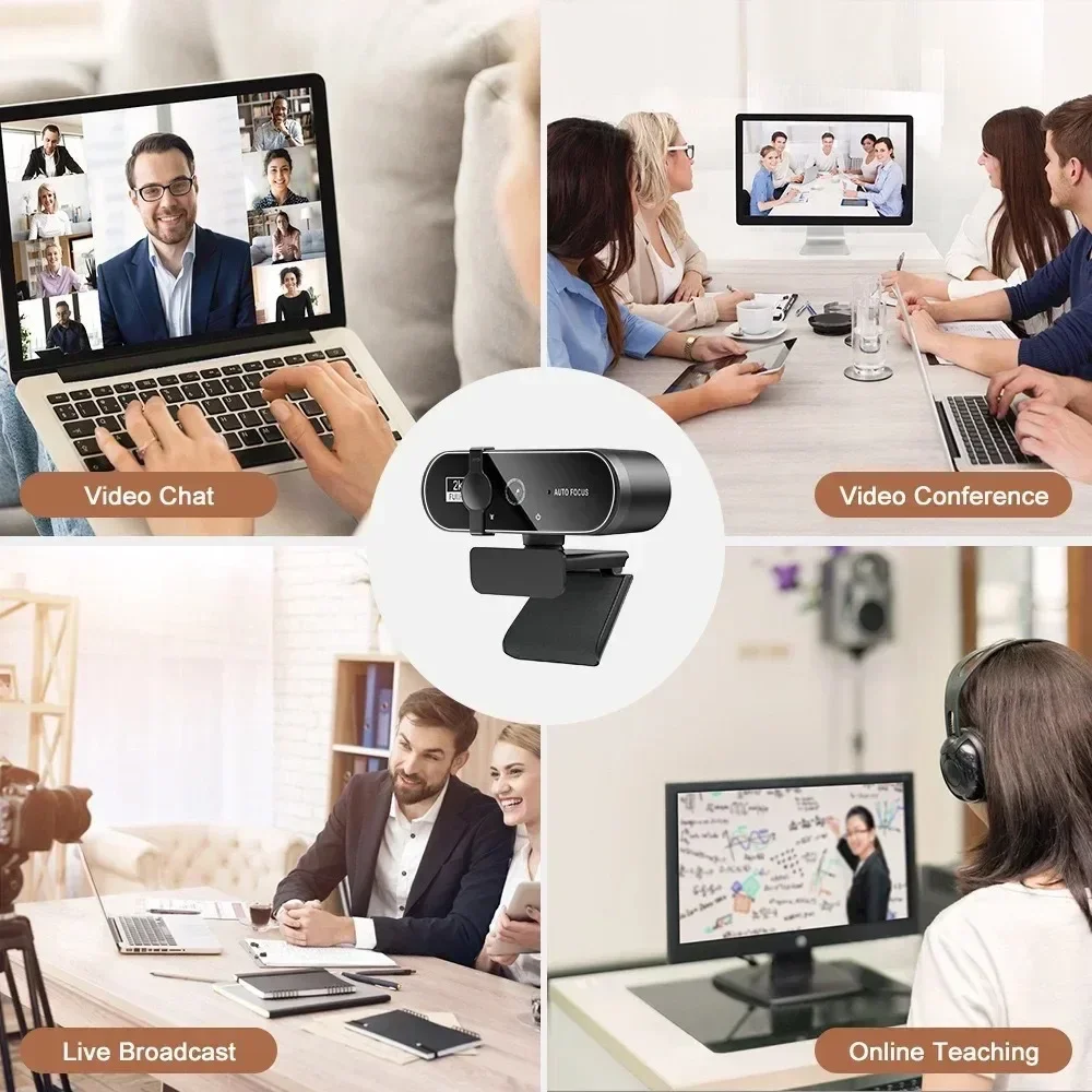 Webcam 4K 2K 1080P con microfono Messa a fuoco automatica Telecamera Full HD da 8 MP per PC Windows Laptop IOS MacBook Web Cam esterna Videochiamate - immagine 3