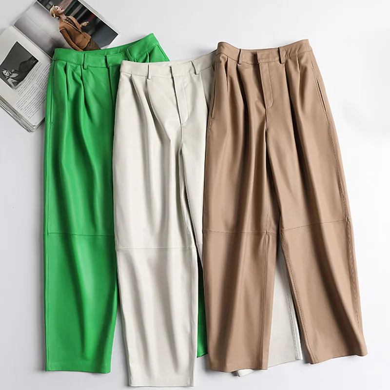 Женские кожаные брюки