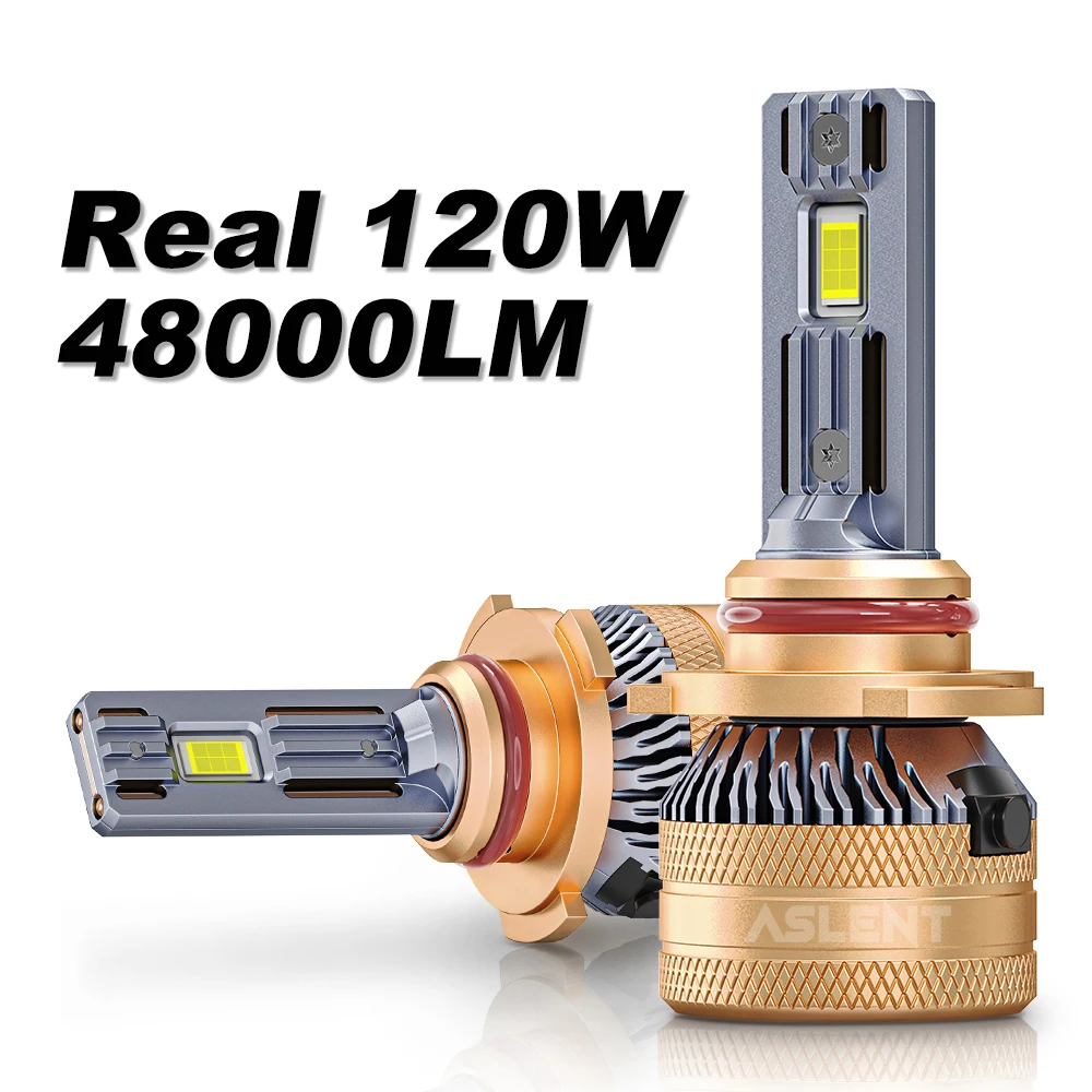 

ASLENT 2x H7 LED 48000LM Car Headlights Canbus 2 Copper Tubes 6000K H1 H4 H11 H8 H9 9005 9006 HB3 HB4 120W 3570 CSP Chips K5C