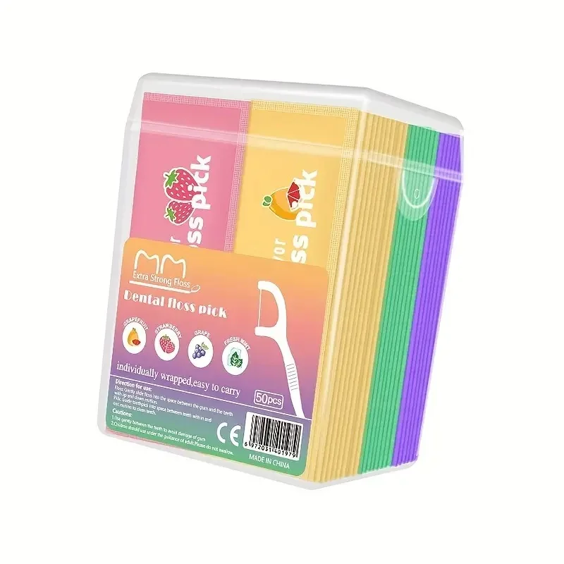 Fruit-Flavored Dental Flosser Picks Portable Disposable and Hygienic for Deep Cleaning and Proper Oral Care Travel M 50pcs dental floss stick dental floss sticks dental cleaning tools