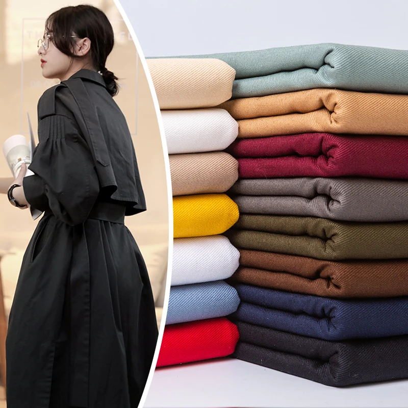 Pure Cotton Twill Fabric By The Meter for Dresses Coats Windbreaker  Clothing Diy Sewing Plain Cloth Soft Drape Winter Breathable - AliExpress