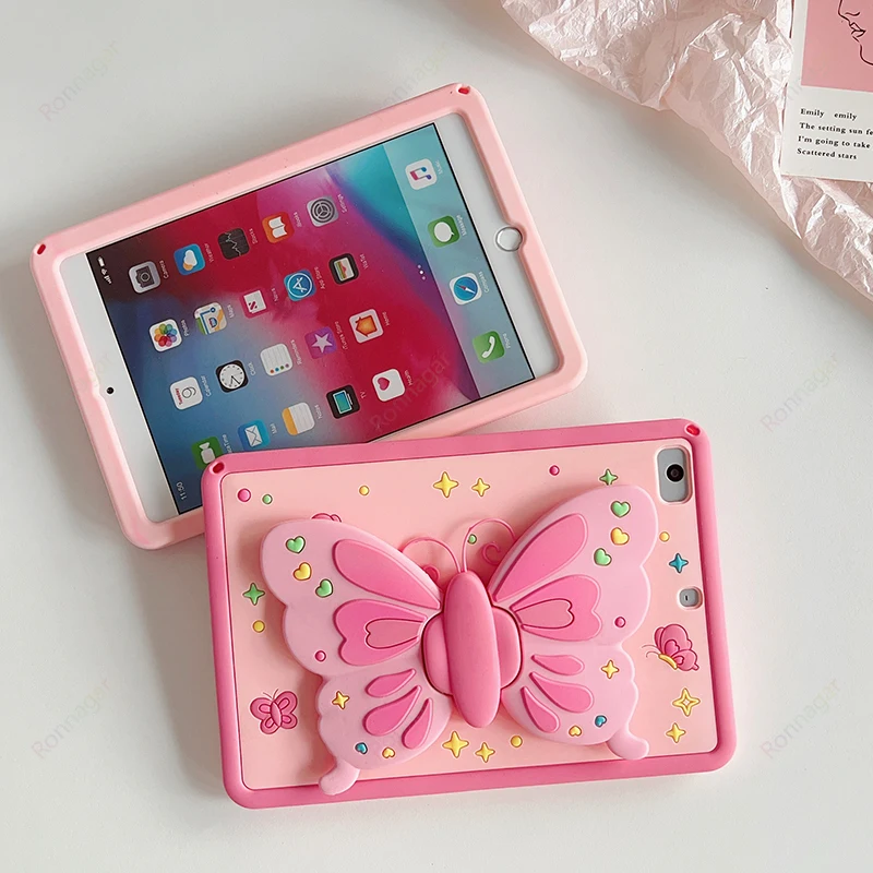 Butterfly Case para Apple Ipad Silicone Kids Case 9th 8th 7th Generation 10.2 2023 20232023 Air Pro 10.5 10.9 Pro 11 Mini 3d - Imagem 6