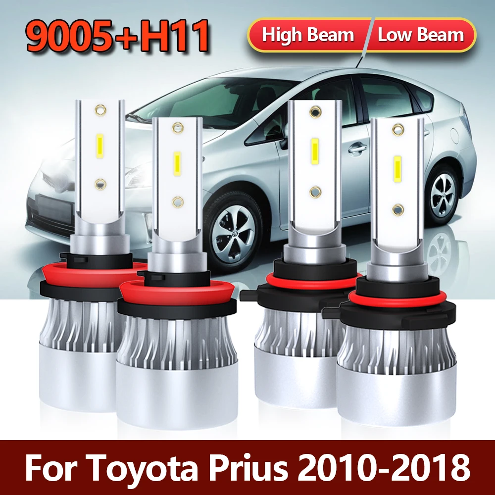 

4PCS Bulb Led Headlight Lamps 12000LM Auto 6000K Super Diodes For Toyota Prius 2010 2011 2012 2013 2014 2015 2016 2017 2018