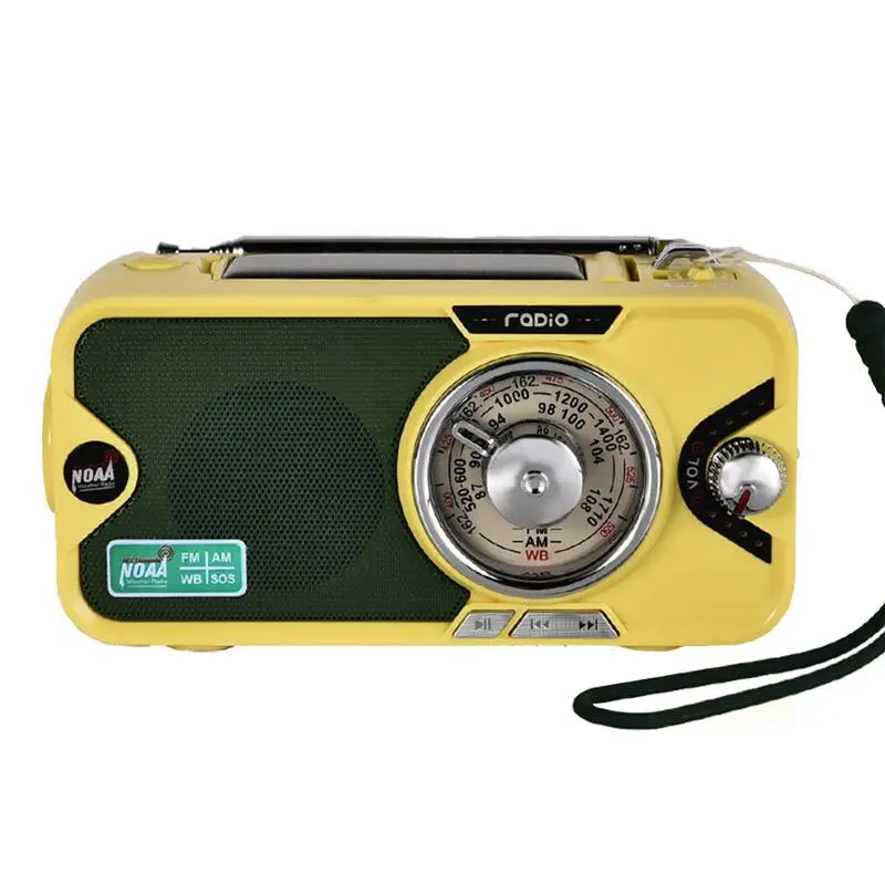 

Solar Hand Crank Radio Emergency Weather 3600mAh Power Bank Charger Flash Light Portable Survival Radio