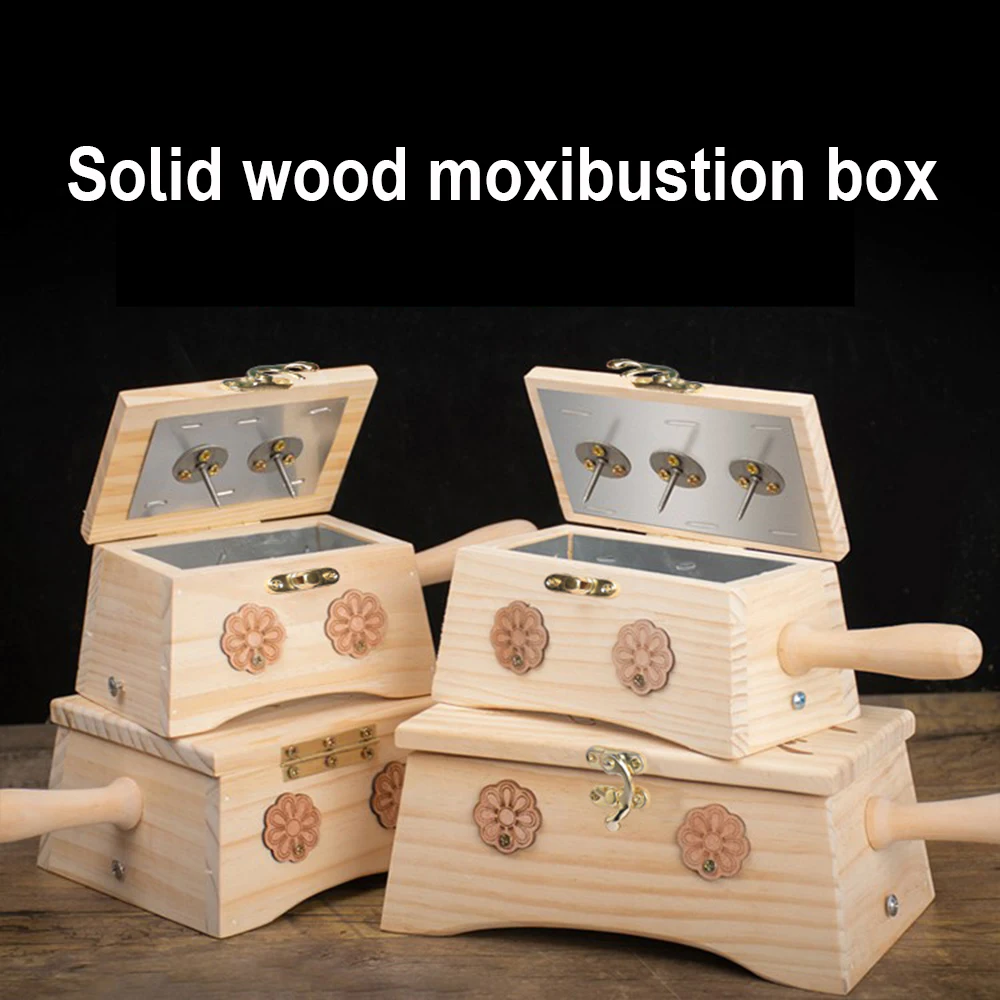 Moxibustion Box Solid wood Burner Warm Acupuntura Massage Therapy Moxa Stick Body Acupoint Massager Health Care Relieve Pain