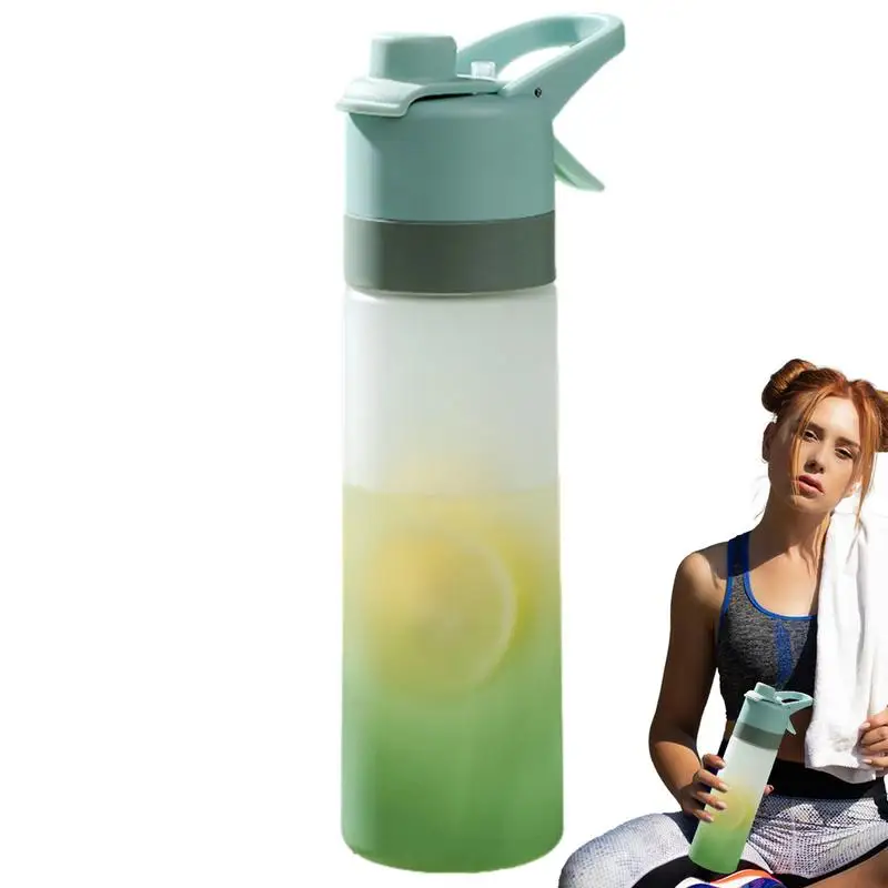 

Mist Drinking Bottle Plastic Transparent BPA Free Bottle With Straw Portable Mist Bottle For Gym Running Biking Workout