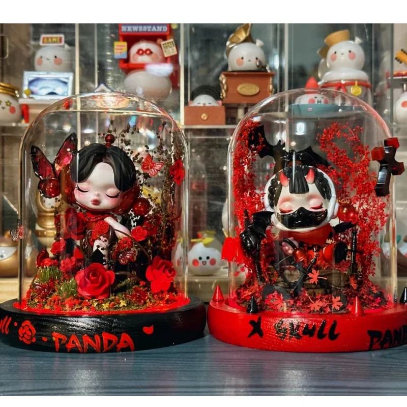 

9cm Skullpanda Anime Figure Kawaii Cute Ornaments Valentine'S Day Figurines Home Decor Desktop Model Christmas Gift Model Toys