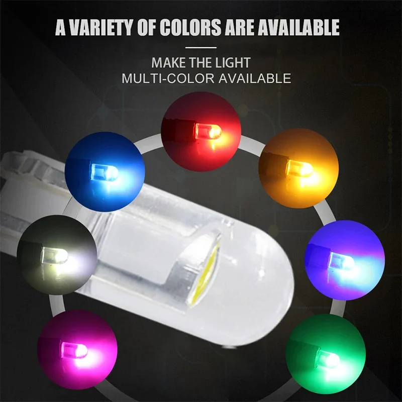 LED car lights 10PCS T10 W5W COB LED Bulbs Car Wedge Parking Lights Auto License Plate Lamps Dome Read Lights 12V Universal