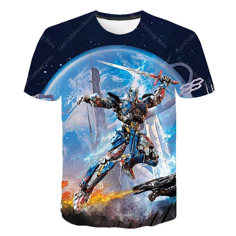Summer Clothing Transformers Fashion Boys Girls Print Short Sleeve T-Shirt Casual Sport Hip Hop Parent Child Clothing 6